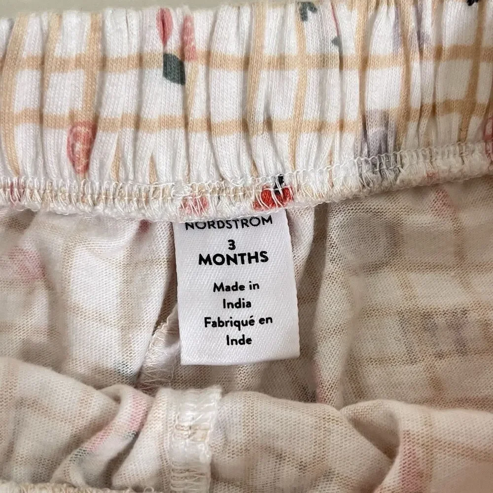 Nordstrom Baby Smocked Tank and Bloomers 2-Pc Set Picnic Fruit Girls SZ 3 Months